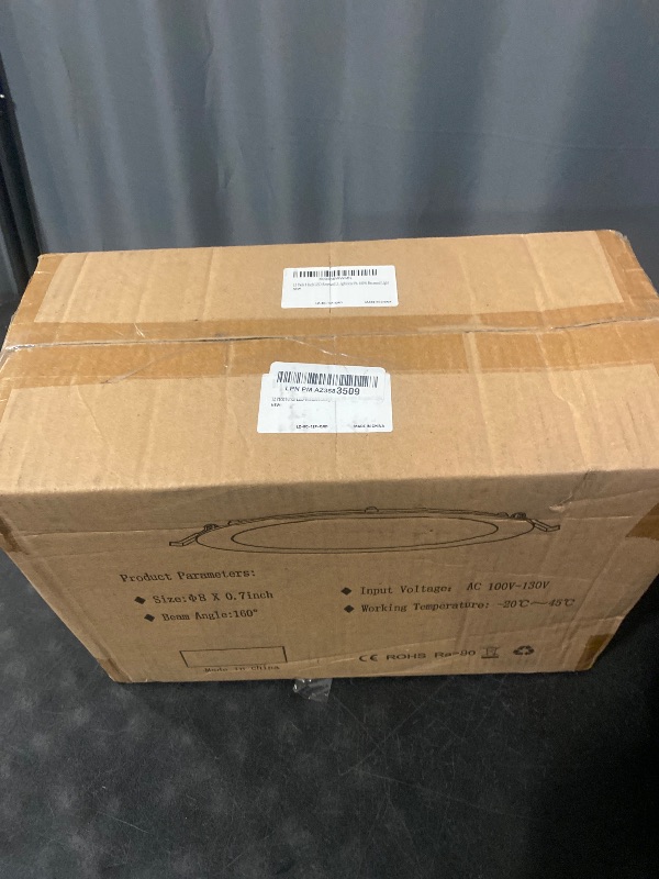 Photo 1 of 12 Pack 8 Inch LED Recessed Lighting with Junction Box Ultra-Thin, 3000K/4500K/6000K Selectable, 8" Dimmable Canless LED Downlight, 1800LM CRI80 High Brightness 5%-100% Recessed Light