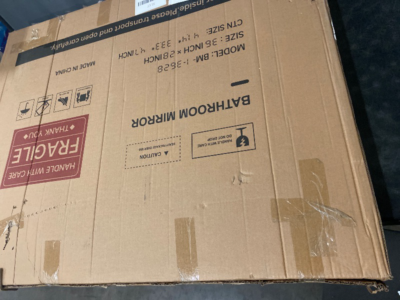 Photo 1 of 28x36 Black Framed LED Bathroom Mirror with Lights, Backlit + Front Lit, Anti-Fog Lighted Vanity Mirror for Bathroom Wall with 3 Colors, Dimmable, Memory, Tempered Glass, Horizontal/Vertical