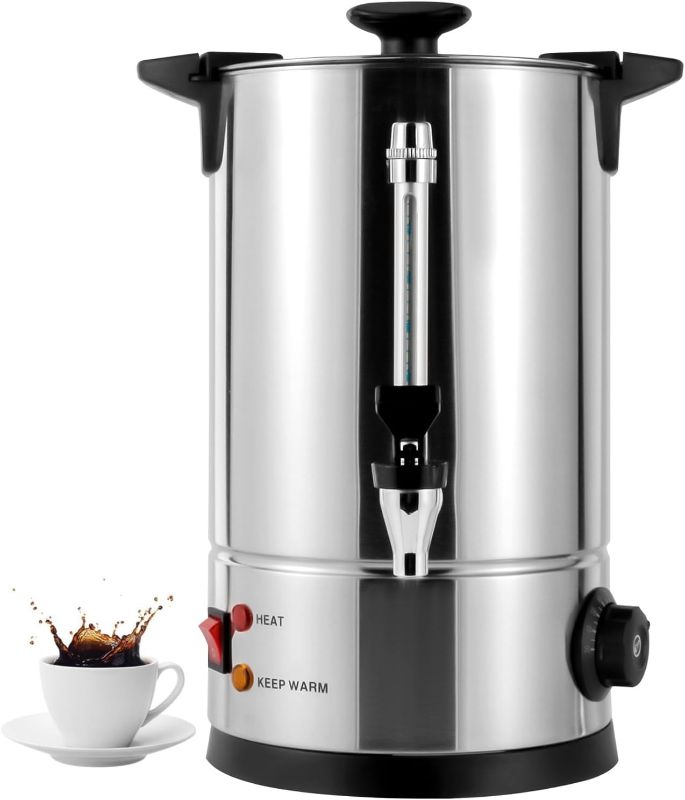 Photo 1 of Coffee Urn Stainless Steel 8L/2.11gal Hot Water Urn with Faucet Large Capacity 55 Cups Coffee Maker Commercial Grade Hot Coffee Dispenser for Buffet, Catering, Wedding, Gathering
