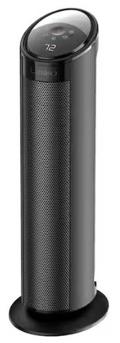 Photo 1 of 1500W 22 in. Black Indoor Electric Tower Ceramic Forced Air Ceramic Space Heater with Child Lock, 3-Speeds, and Remote