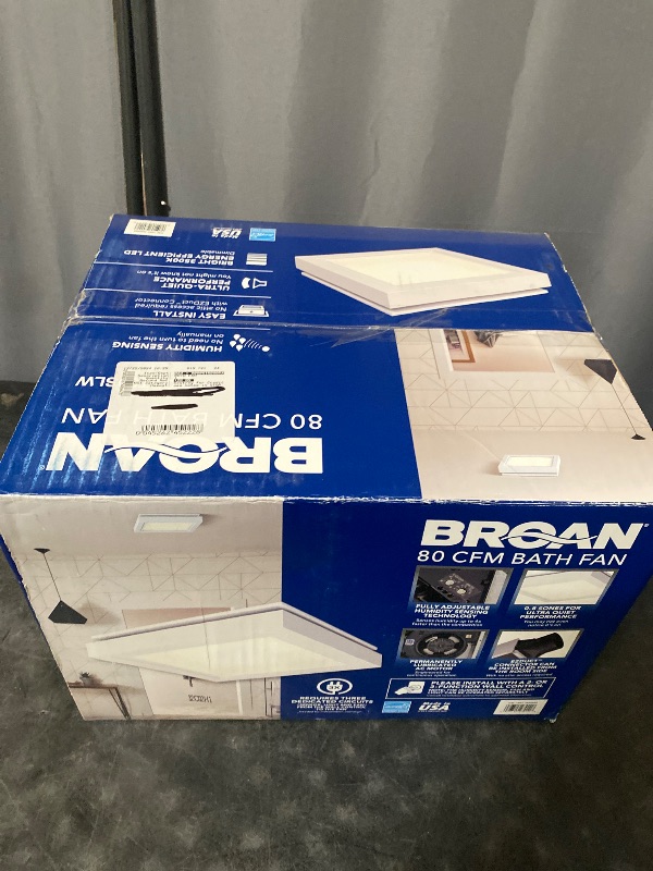 Photo 1 of 80 CFM, 0.8 Sones Humidity Sensing Decorative Ventilation Fan with Square Flat Panel LED Light