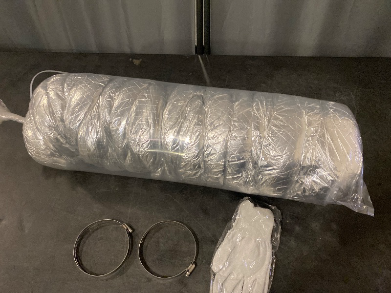 Photo 1 of 4 Inch Insulated Flexible Duct,HVAC Insulation Duct,25 Feet Insulated Duct,4 in Insulated Duct Hose, R6.0 Air Flexible Duct Aluminum Hose 4''25' Long,for HVAC Flex Ductowrk