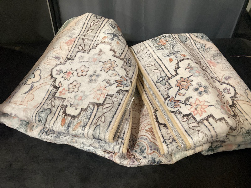 Photo 1 of 9x12 Area Rugs for Living Room - Large Carpet Ultra Thin Soft Washable Oriental Vintage Floral Distressed Rug Big Indoor Carpets for Bedroom Nursery Dorm Home Decor Aesthetic - Multi