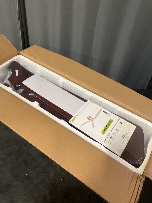 Photo 1 of DAMINY Natural Solid Wood 52 inch Ceiling Fan with Light,3 Blades,6CCT,Black Low Profile Ceiling Fan with Light and Remote Control,APP Control,Flush Mount