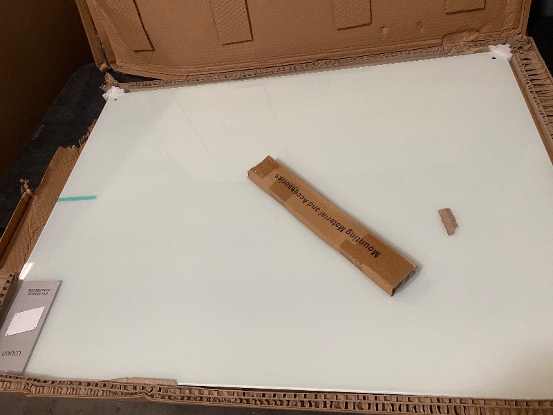 Photo 1 of Loukin Glass Whiteboard for Wall, Magnetic Dry Erase Glass Board, Framless Surface White Board for Office, School, Dry Erase Whiteboard Set Includes Cleaner & Eraser & Marker (36" x 48")