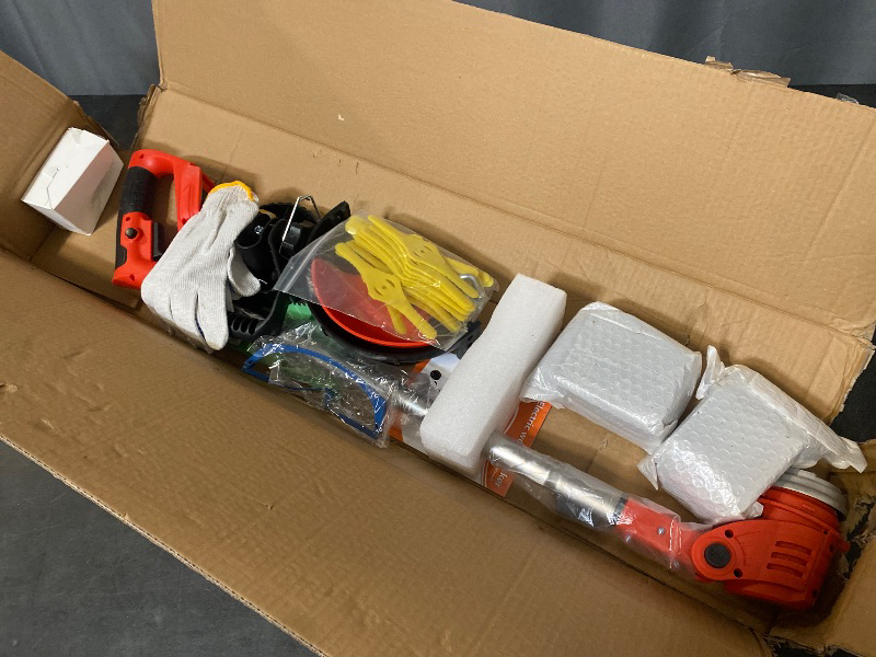 Photo 1 of ALSO GO 21V Electric Weed Eater with Wheels,Cordless Battery Weed Wacker with Charger, 3 in 1 Brush Cutter/String Trimmer/Grass Trimmer/Lawn Mower,Edger for Garden and Yard Lawn,2 Batteries Include