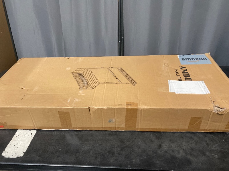 Photo 1 of AMBIRD 6-in-1 Bamboo Hall Tree with Shoe Storage, Entryway Organizer Shoe Bench with 16 Coat Hooks and Cloth Bag, Sturdy Bamboo Storage Bench, 46 * 15 * 70 inches Brown