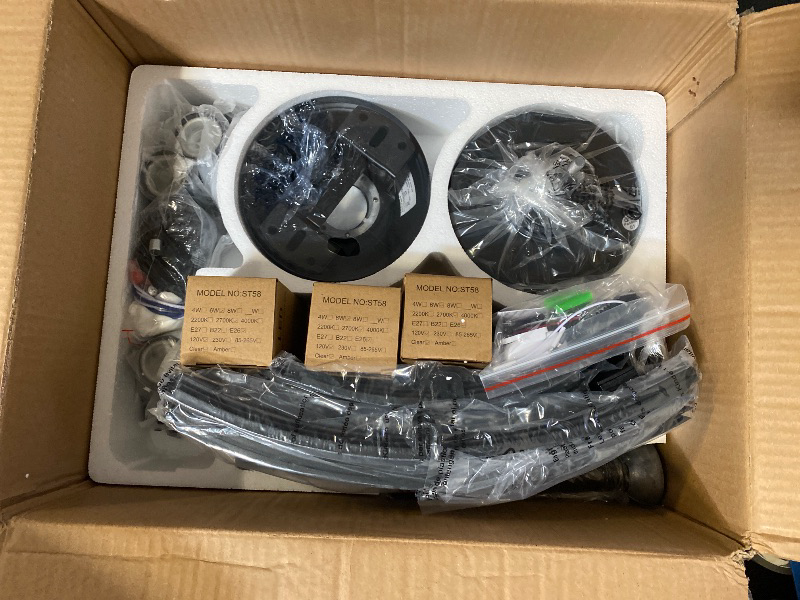 Photo 1 of Depuley Outdoor Ceiling Fan with Light: 26" Caged Ceiling Fans with Remote App Control for Patio Kitchen Bedroom - Farmhouse Fandelier Flush Mount Lights Fixture Reversible 6 Speed Timer Black