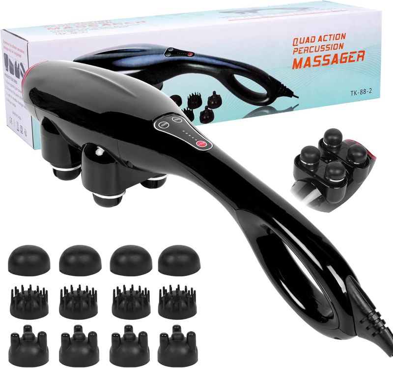 Photo 1 of Handheld Massager, Four-Head Massage Gun, relieves deep Tissue Pain. Percussion Massage Function, Suitable for Massaging The Back, Neck, Shoulders, Legs, Limbs, Muscles, and Body