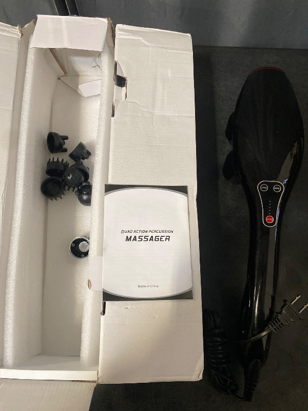 Photo 1 of Handheld Massager, Four-Head Massage Gun, relieves deep Tissue Pain. Percussion Massage Function, Suitable for Massaging The Back, Neck, Shoulders, Legs, Limbs, Muscles, and Body
