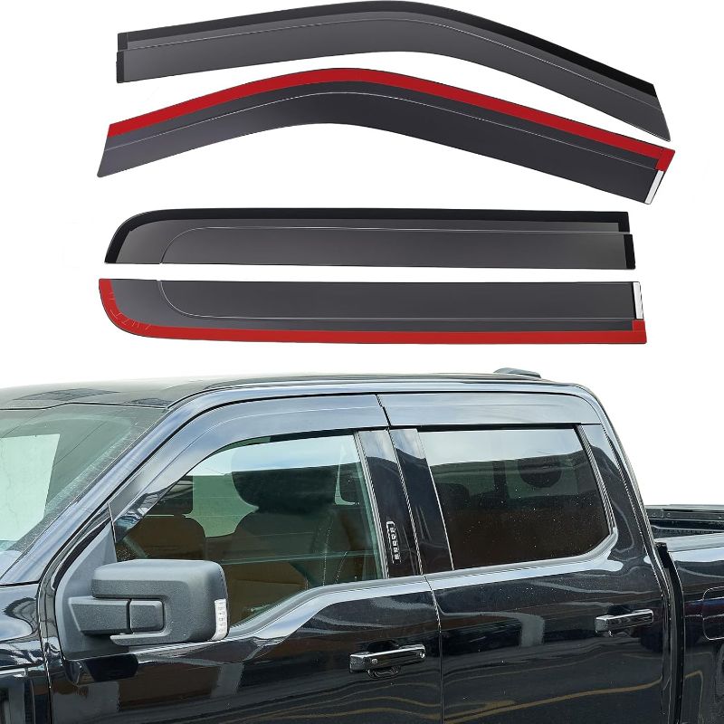 Photo 1 of JOYTUTUS Vent Visor Compatible with 2015-2024 Ford F150, 2017-2024 F-150 Raptor Crew Cab, Outside Mount Car Window Rain Guards Deflectors, Vent Shades Accessories