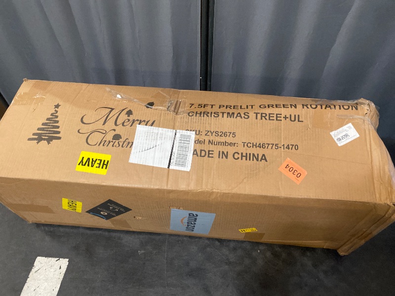 Photo 1 of 7.5ft Prelit Artificial Christmas Tree with Music, 470 Warm White & Multi-Color LED Lights, 1470 PE+PVC Branch Tips, Remote Control Rotating Bracket, 8 Lighting Effects, Timed Design