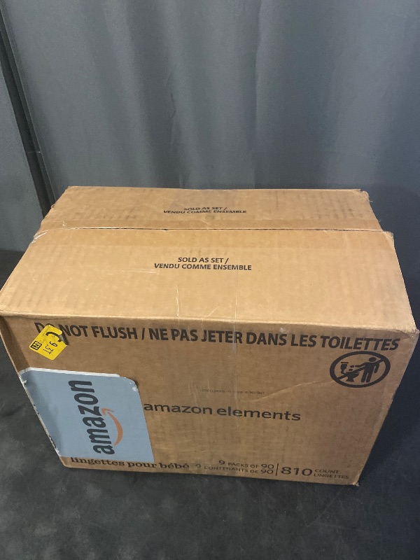 Photo 1 of Amazon Elements Baby Wipes, Sensitive, 810 Count, Flip-Top Packs, Pack of 9