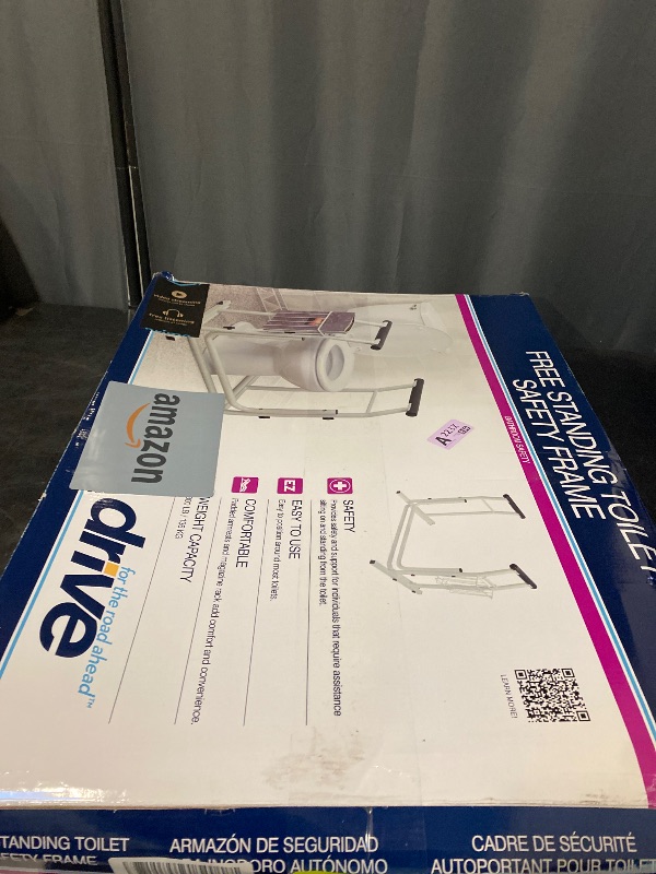 Photo 1 of Drive Medical RTL12079 Bathroom Grab Bar for Toilets, White