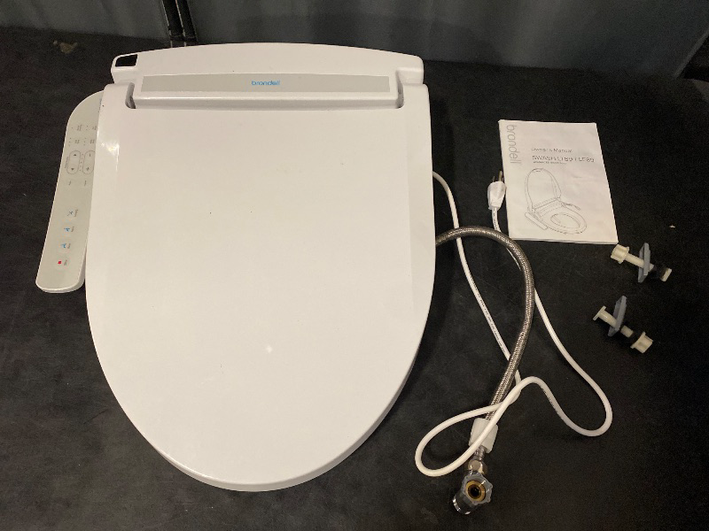 Photo 1 of Brondell LT89 Electric Bidet Toilet Seat, Fits Elongated Toilets, White – Side Arm Control, Warm Water Wash, Strong Wash Mode, Stainless-Steel Nozzle, Nightlight and Easy Installation