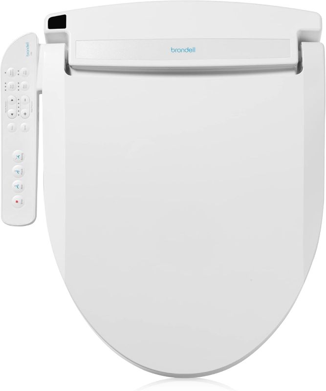 Photo 1 of Brondell LT89 Electric Bidet Toilet Seat, Fits Elongated Toilets, White – Side Arm Control, Warm Water Wash, Strong Wash Mode, Stainless-Steel Nozzle, Nightlight and Easy Installation