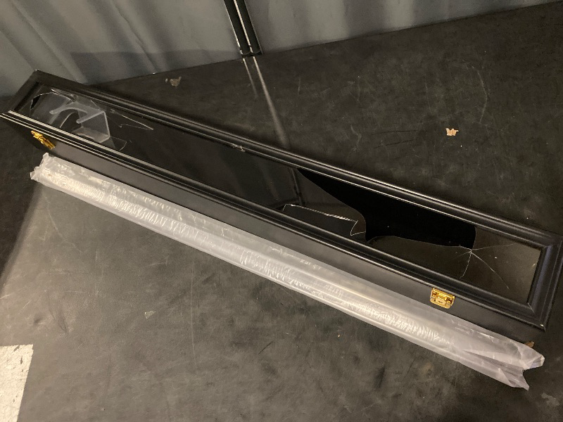 Photo 1 of Baseball Bat Display Case Wall Mounted Vertical or Horizontal Wooden Frame w/98% UV Protection-Lock with Acrylic Single bat Transparent Door Holder Rack Cabinet Shadow Box-Single bat Black