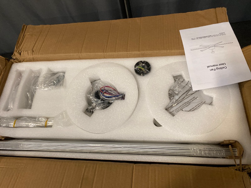 Photo 1 of 64 Inch Large Ceiling Fan No Light, 8 Aluminum Blades, 6-Speed Remote Control, Industrial Ceiling Fan without Light, Quiet DC Motor, Indoor/Outdoor Ceiling Fans for Patio, Garage, Shop, Black