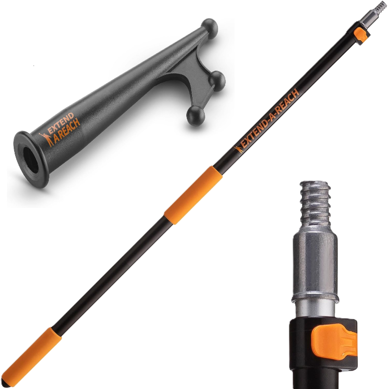 Photo 1 of 5-8 ft Long Telescopic Extension Pole // Multi-Purpose Extendable Pole with Universal Twist-on Metal Tip // Lightweight and Sturdy // Best for Painting, Dusting and Window Cleaning +  Boat Hook for Docking