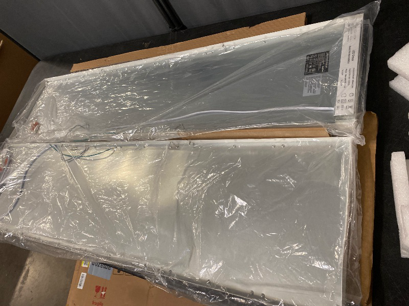 Photo 1 of 1x4FT LED Flat Panel Light Surface Mount, 24W/30W/40W, 4980LM Dimmable 5CCT 3000K-6000K, Edge-Lit Ceiling Light Fixture for Kitchen, Built-in Driver Troffer Light, Ivory 2-Pack