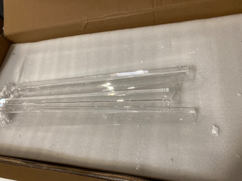 Photo 1 of Acrylic Desk, Modern Study Table for HomeOffice-Extended Surface Multi-Purpose Console & EntrywayTable, Sturdy Lightweight Design (42.5-inch, Transparent)