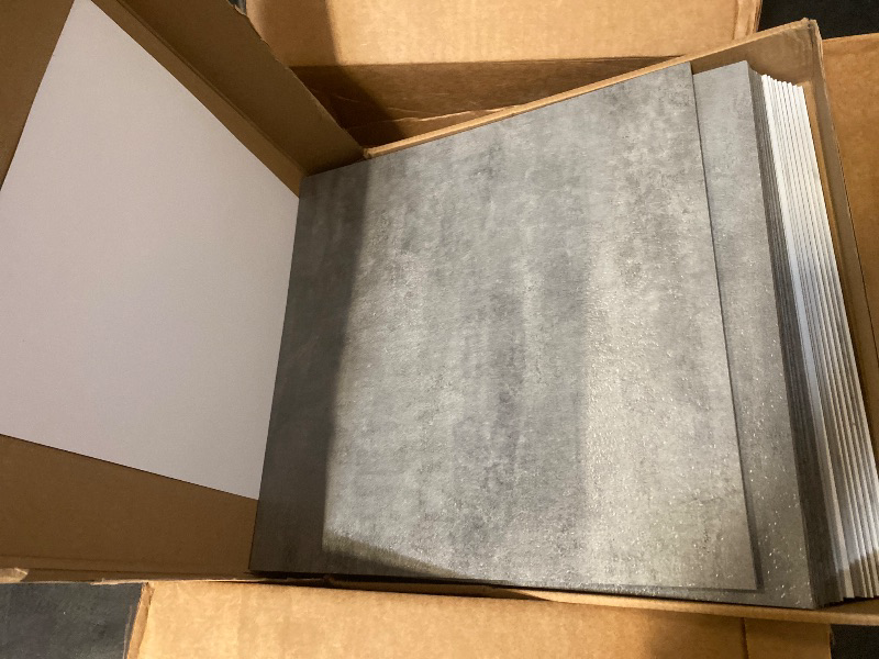 Photo 1 of 40 Tiles Peel and Stick Vinyl Floor Tiles, Dark Slate Marble,Self-Adhesive 12" x 12",DIY Flooring for Kitchen, Dining, Bedrooms & Bathrooms