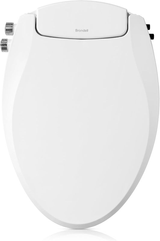 Photo 1 of Brondell Bidet Toilet Seat, Non-Electric Swash Ecoseat, Fits Elongated Toilets, White - Dual Temperature, Dual Nozzle System - Bidet with Easy Installation
