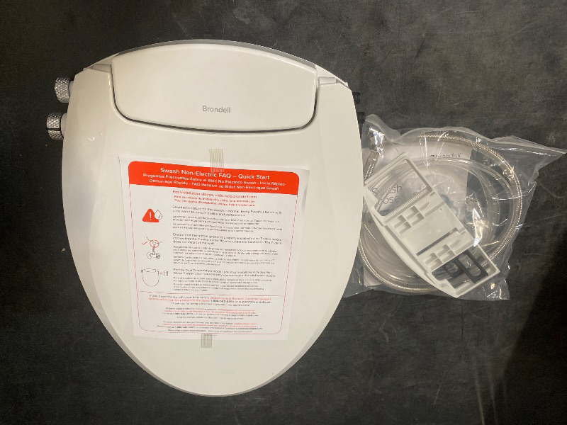 Photo 1 of Brondell Bidet Toilet Seat, Non-Electric Swash Ecoseat, Fits Elongated Toilets, White - Dual Temperature, Dual Nozzle System - Bidet with Easy Installation