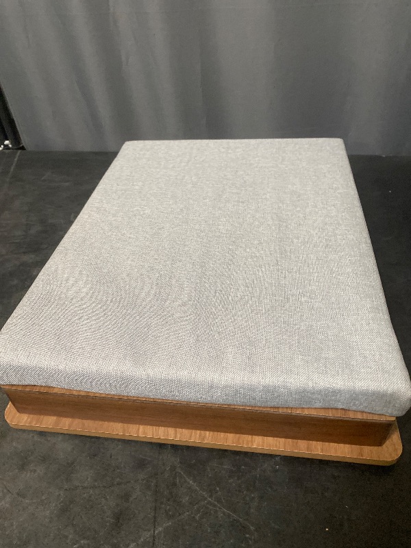 Photo 1 of Easel Lap Desk for Adults, Acacia Wood Lap Desk for Laptop with Storage and Cushion, Height Adjusted Laptop Pad for Writing, Drawing, Laptop Work, and More, Fits up to 17.3 Inch Laptop