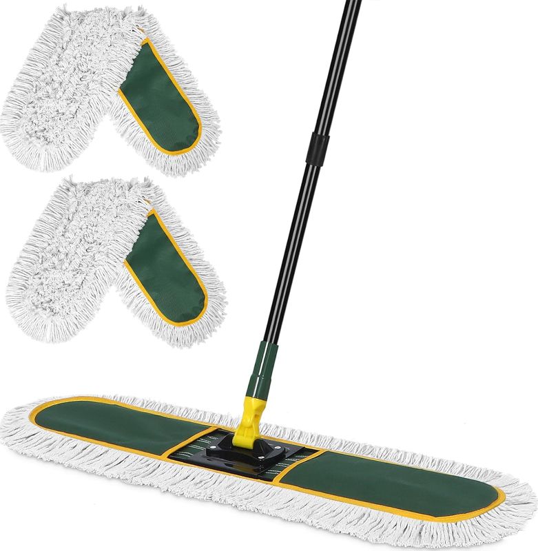 Photo 1 of 36" Commercial Dust Mop for Floor Cleaning with Replacement Mop Pads, Heavy Duty Industrial Large Floor Wet Dry Mop for Cleaning Office Garage Hardwood Warehouse Factory Mall