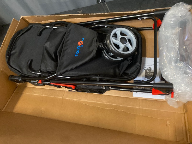 Photo 1 of Full-Window pet Stroller 4 Wheels for Cats & Dogs, with Storage Basket,Cup Holder, Travel Puppy/Cats Stroller