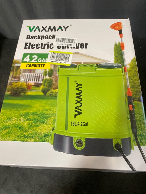Photo 1 of Battery Powered Backpack Sprayer 4 Gallon, VAXMAY 100 PSI Electric Graden Sprayer Works with Makita 18V Battery, Weed Yard Sprayer with Telescopic Wand, 5 Nozzles, 2.6 Ah Battery & Charger Included