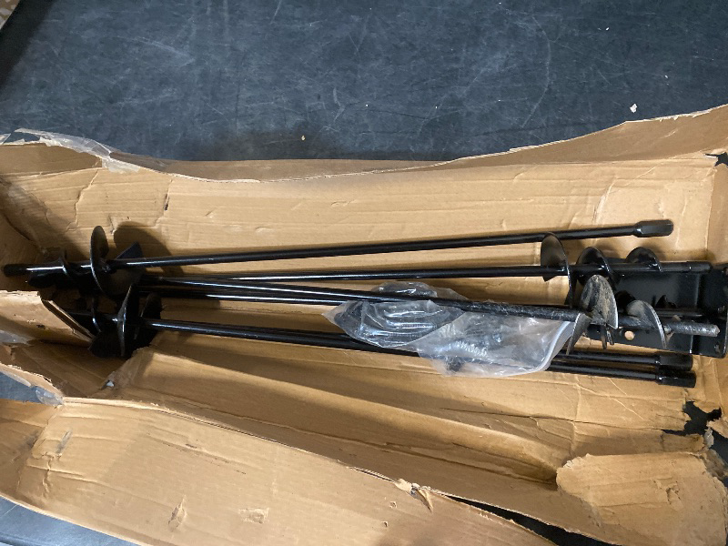 Photo 1 of Ground Anchors Shed Anchors 27" Set of 6 Trampoline Stakes Screw in Heavy Duty Mobile Home - Storage Shed Anchor Kit - Playset Swing Anchors - Stakes for Fence,Carport,Garden (Black, 6 x 27in)