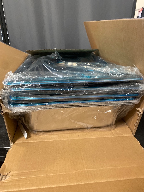 Photo 1 of Hotel Pans with Lids 2 Pack 1/1 Size 4" Deep, 1.2mm Thick Hotel Pans Full Size, Steam Table Pan for Catering Buffet Chafing Dish Pan,20.87"x12.8"x4"