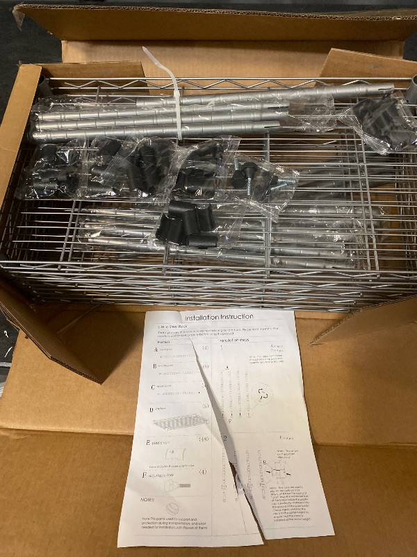 Photo 1 of 5-Wire Shelving Metal Storage Rack Adjustable Shelves,Standing Storage Shelf Units for Laundry Bathroom Kitchen Pantry Closet(Silver,11.8" D x 21.2" W x 53.5" H)