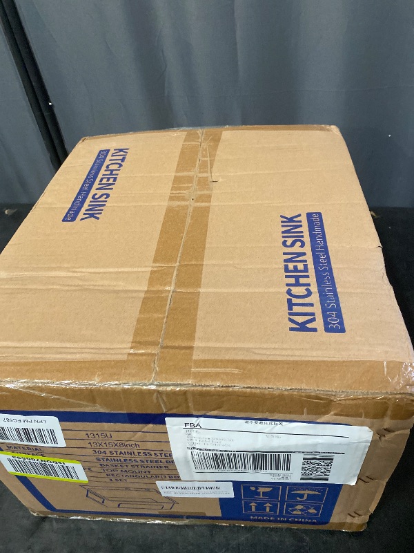 Photo 1 of 13 × 15 x 8 inch Drop in Bar Sink, Topmount Small Kitchen Sink Single Bowl, Handmade T-304 Stainless Steel Overmount Kitchen Bar Sink with Basket Strainer