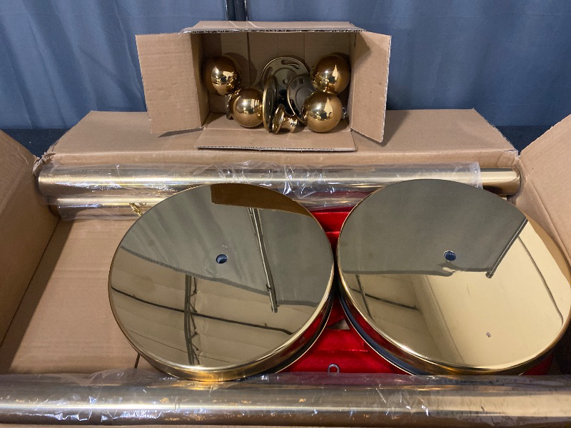 Photo 1 of 4PCS Gold Stanchions Posts with 3PCS 5 ft Red Velvet Rope, Red Velvet Rope Stanchion Set Crowd Control Barriers, Stanchions and Velvet Ropes Red Carpet Poles for Party Supplies