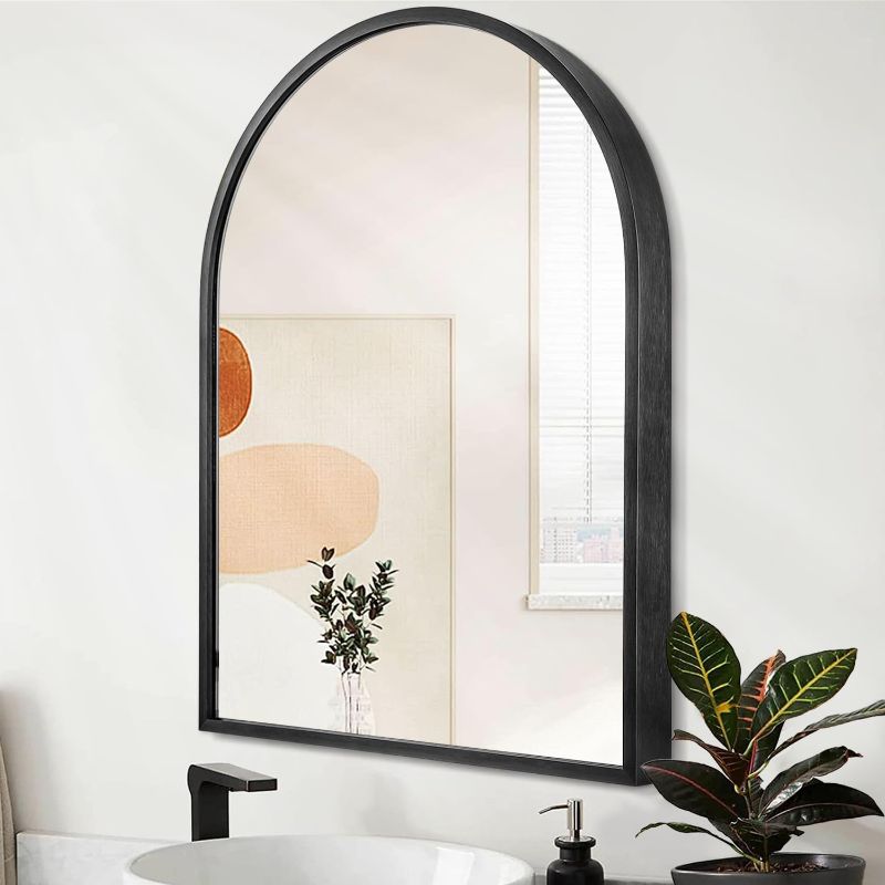 Photo 1 of Arch Wall Mirror 20"x16" Large Black Bathroom Mirror Metal Frame Mirrors for Wall, Decoration Vanity Bedroom Entryway Living Room