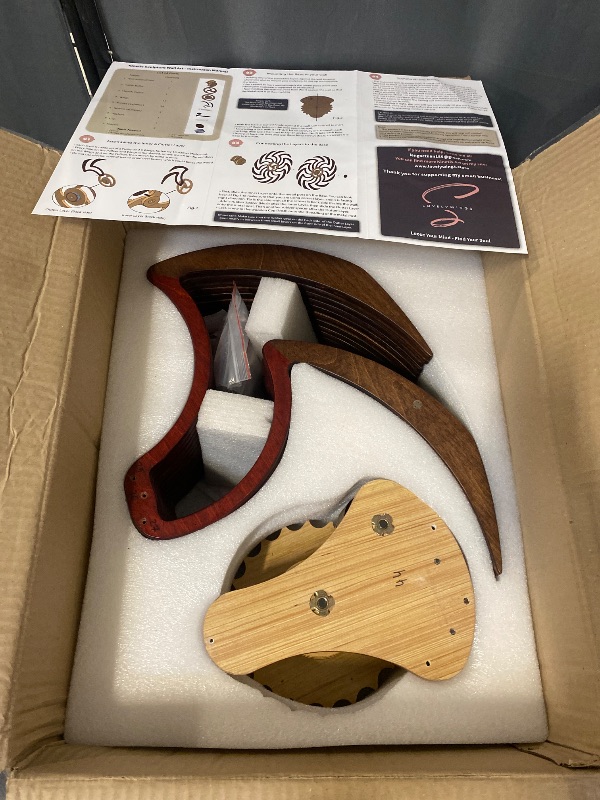 Photo 1 of Handcrafted Kinetic Wall Art 'Dejavu' - 10 Hours of Run time - No Power Needed (Brown)