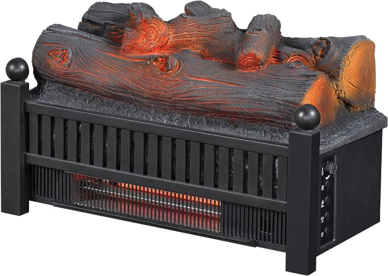 Photo 1 of duraflame® Electric Log Set 1,000 Sq Ft Infrared Heater, Faux Logs Insert with LED Flames for Existing Fireplaces, Crackling Sounds, Remote Control Included