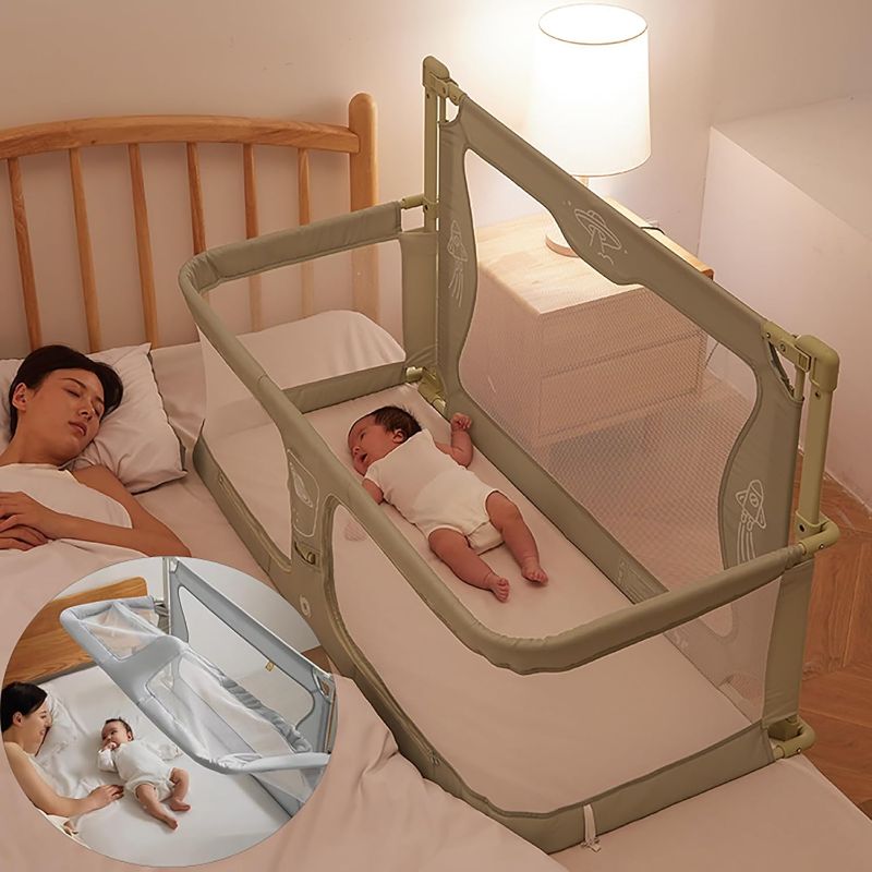 Photo 1 of 3 in 1 Baby bassinets bedside sleeper, co sleeping bed for baby, for co sleeper for baby in bed, Portable Crib, breathable and visible mesh window,soft washable liner cover and sturdy aluminum alloy