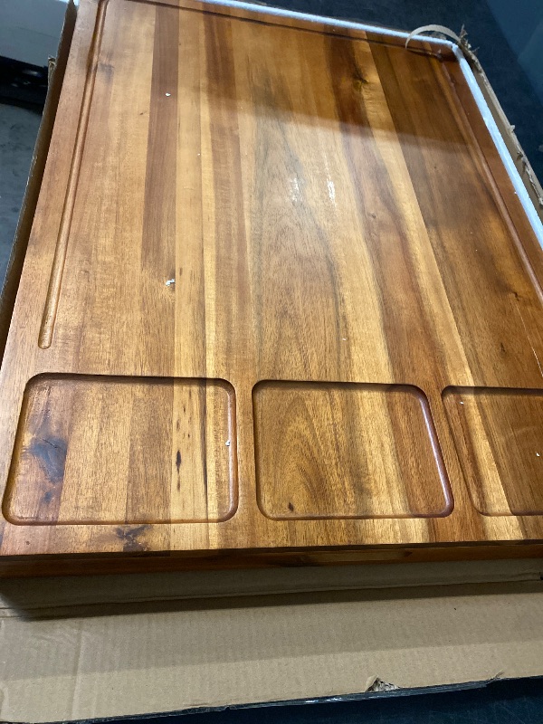 Photo 1 of 32x23.5inches Extra Large Solid Wooden Cutting Board and Stovetop Cover, 2 in 1 Stove Top Cover Chopping Board with Detachable Legs and Juice Groove, Sink Cover Board for Restaurant Kitchen Countertop