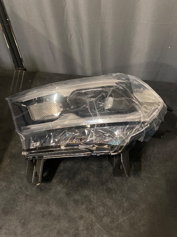 Photo 1 of Dodge Durango 2021 2022 Headlight Driver Side | LED | Clear Lens | Black Housing | With Projector | High/Low Beam | With LED Daytime Running Light Bar | Replacement For CH2502345 | 68433783AE