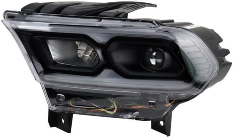 Photo 1 of Dodge Durango 2021 2022 Headlight Driver Side | LED | Clear Lens | Black Housing | With Projector | High/Low Beam | With LED Daytime Running Light Bar | Replacement For CH2502345 | 68433783AE