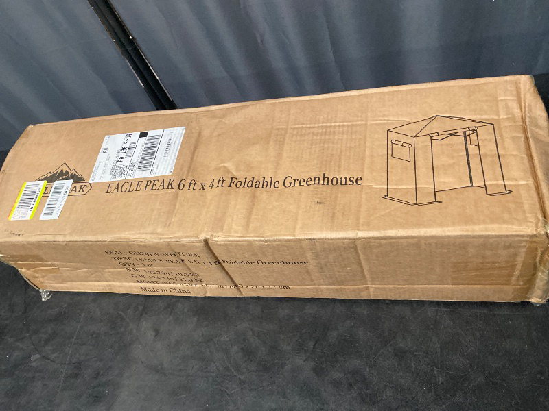 Photo 1 of  6x4 Portable Walk in Greenhouse with Polyester Reinforced Corners, Instant Pop up Indoor Outdoor Gardening Green House, Roll Up Zipper Entry Door and Mesh Windows, Green/White