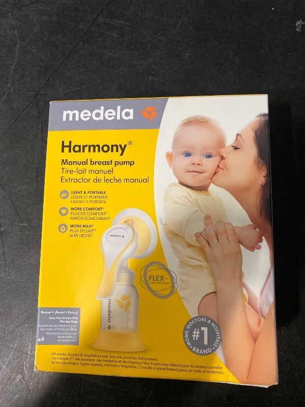 Photo 1 of Medela Harmony Manual Breast Pump, Compact Swiss Design with PersonalFit Flex Shields and Medela's 2-Phase Expression Technology