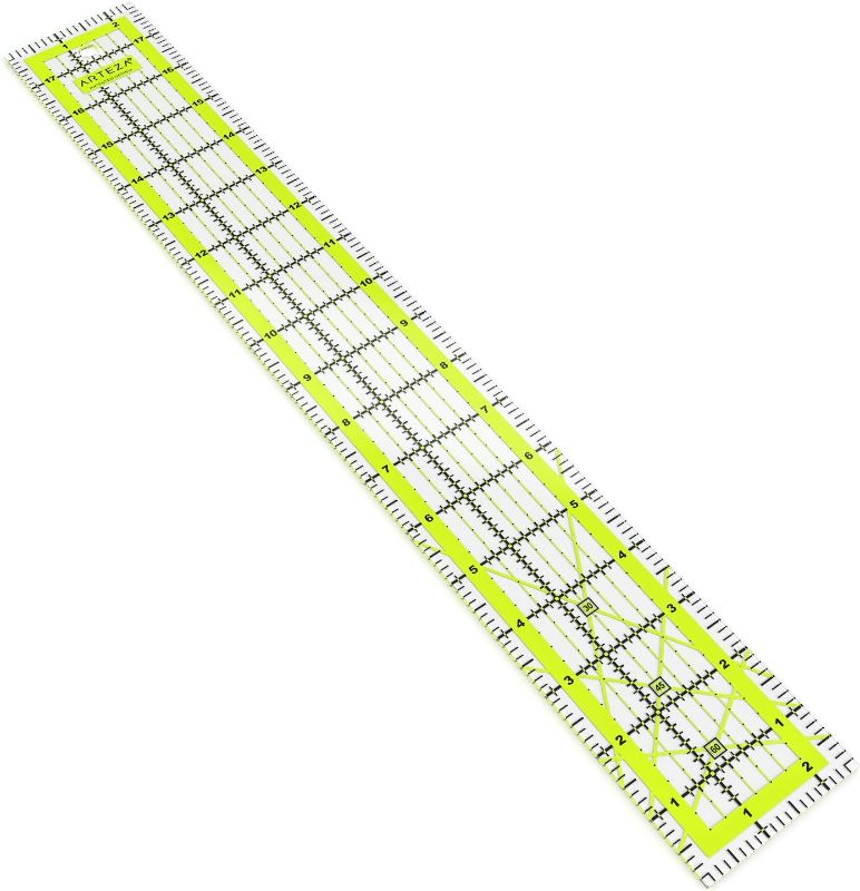 Photo 1 of ARTEZA Quilting Ruler – 2.5" x 18" Acrylic Sewing Ruler with Laser-Cut Edges and Dual-Color Grid Lines for Precision Fabric Cutting, Quilting & Patchwork