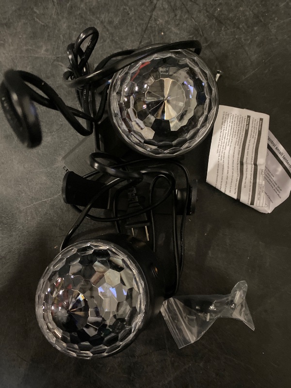 Photo 1 of Luditek 2-Pack Sound Activated Party Lights with Remote Control, Disco Ball Light, DJ Strobe Lamp for Home Room Dance Party Supplies White Elephant Gifts Birthday Christmas Halloween Party Decorations