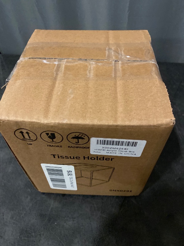 Photo 1 of Acrylic Tissue Box Cover Decorative Square Tissue Holder Napkin Dispensert for Bathroom-White