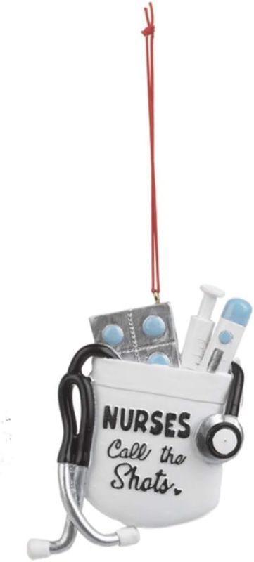 Photo 1 of Ganz Nurses Call The Shots Nurse Pocket Christmas Ornament 4 Inch Multicolor